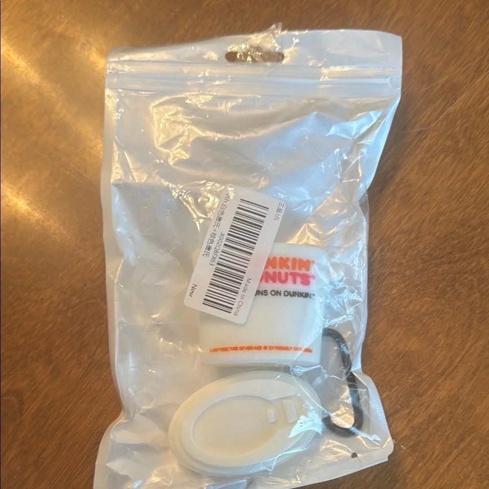 NWT Dunkin Donuts Coffee themed Gen 1 AirPods Carry Case with Carabiner